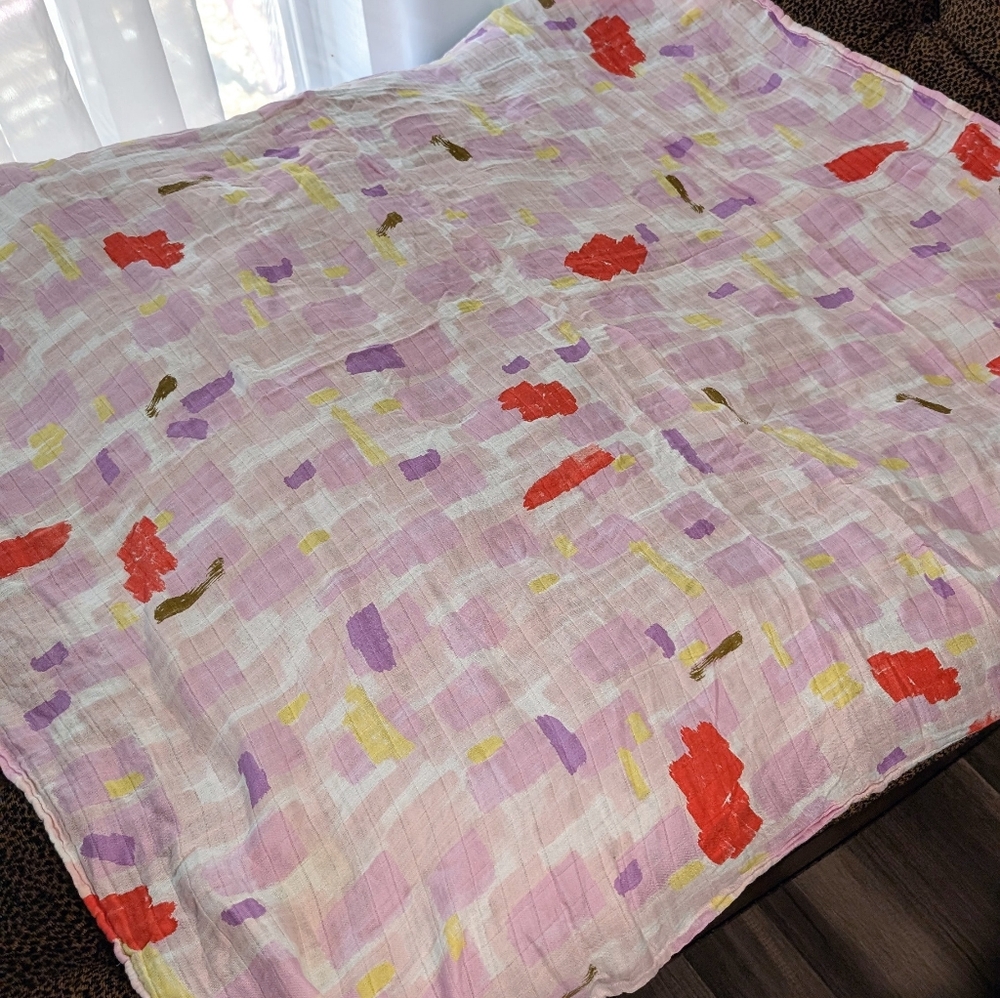 A Little Lady 2015 Pink & Purple 100% Bamboo Swaddling Blanket 44.5"x46"